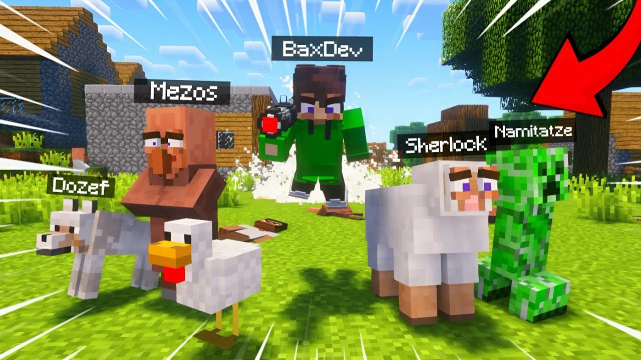 Minecraft Lekin Moblarga Aylanib Berkinmachoq O'ynadik!