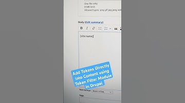 Add Tokens Directly into Content using Token Filter Module in Drupal