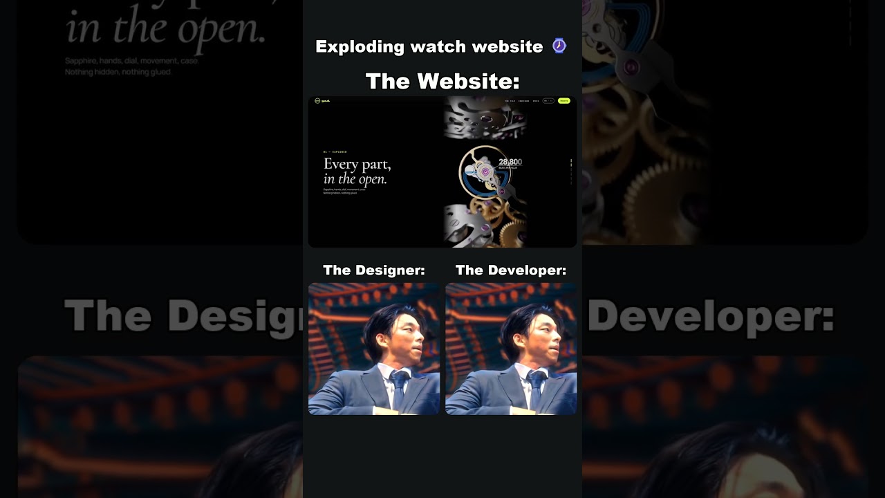Exploding watch website ⌚ | The Designer vs The Developer