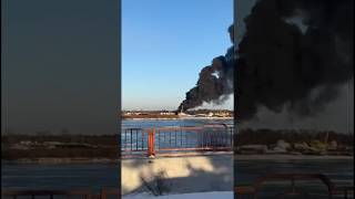 Кран И Баржа В Пламени. Нижний Новгород В Кадрах