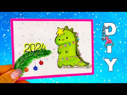 2024 - Год Дракона! DIY Новогодняя Открытка своими руками  Christmas card 2024 diy