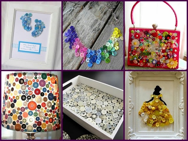 50# Decorated Button collection  Best out of waste craft ideas