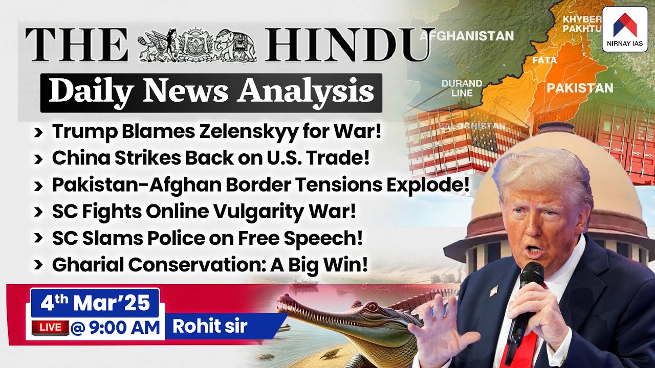 The Hindu Newspaper Analysis | 4th March'25 UPSC Current Affairs ...