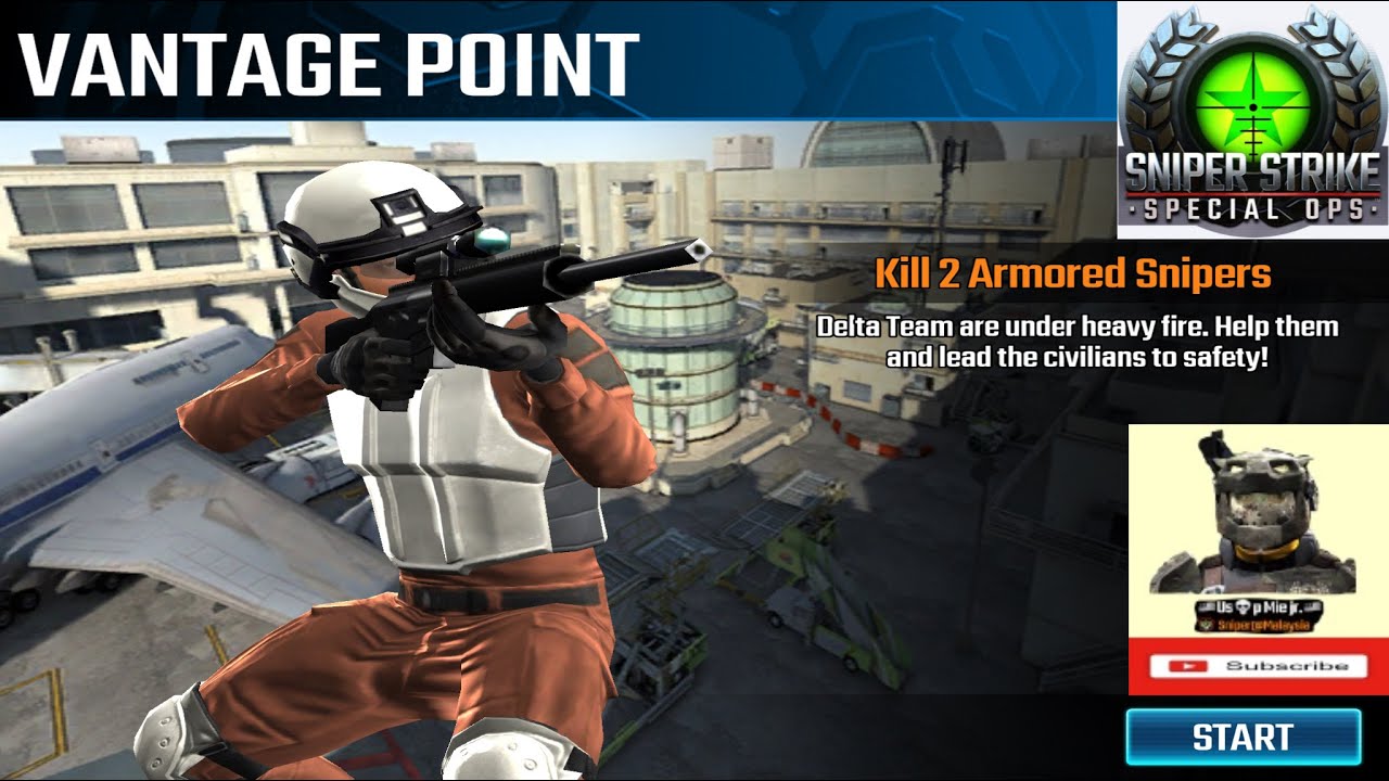 Campaign zone 10 Airport rifle mission #11 vantage point sniper strike : special ops (iOS & Android)