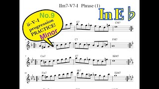 Ⅱ-V-I progression practice -9- ("two-five-one progression")in E flat instruments. 2-5-1ジャズ練習