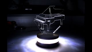 Make an Acrylic Lamp Piano Design