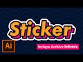 Efecto Texto Sticker Editable en Illustrator (Archivo Editable) | Tutorial Diseño Gráfico
