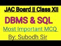 Most Important MCQ Of Database Concept || Class12th || #SubodhSir