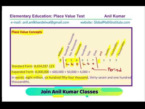 Elemental Education Place Value Important Questions Praxis Math 5003 Practice Test Questions TIPS