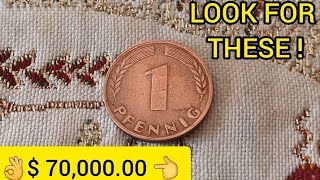 $70,000.00 DO YOU HAVE ONE ! Rare and Valuable Error Coin 1 Pfennig Germany worth big money