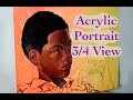 Acrylic Portrait Painting 3/4 Video || Time-Laps