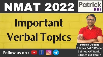 NMAT Important Verbal Topics | NMAT | Patrick Dsouza