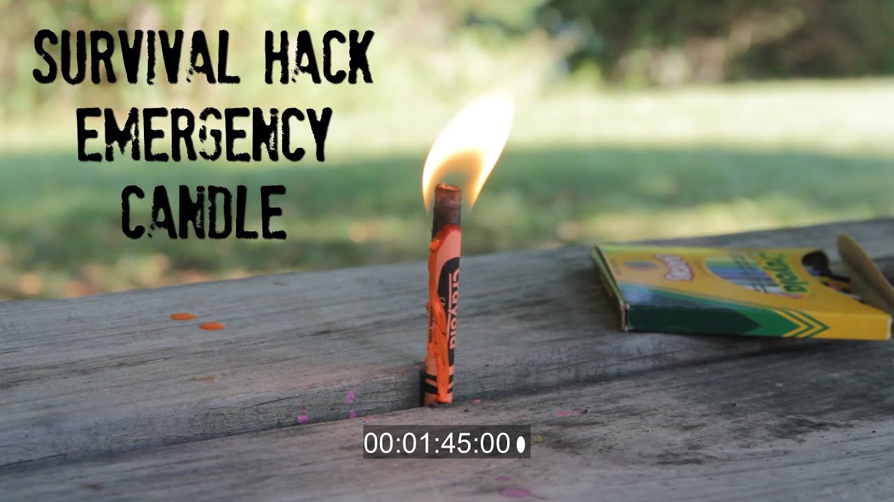 Survival Hack Emergency Crayon Candle YouTube