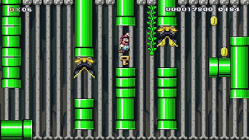 Mario Vertical: W4-4 Pipe Hype by Jeff - Super Mario Maker - No Commentary 1bl