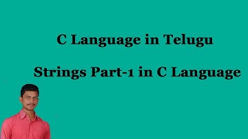 Strings Part-1 in C Language  || C Language in Telugu || By Mr Sivarao