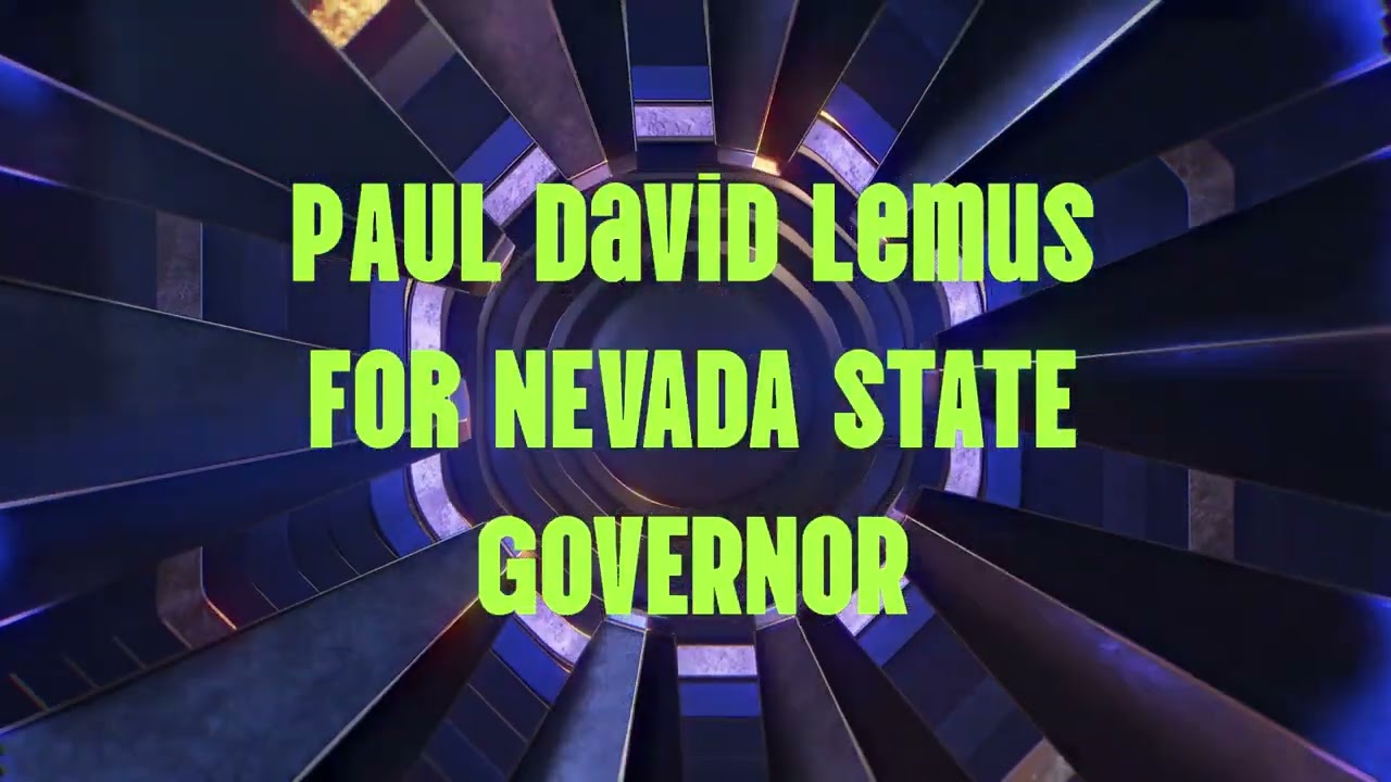 Futuristic YouTube intro with bold design for Paul Lemus who may be our new Governor