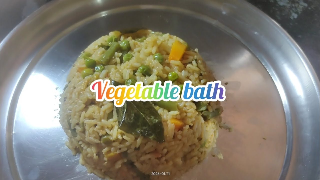 Vegetable bath in kannada | Vegetable rice | Rice bath | ವೆಜಿಟೇಬಲ್ ರೈಸ್|ವೆಜಿಟೇಬಲ್ ಪುಲಾವ್ ರೈಸ್ ಬಾತ್
