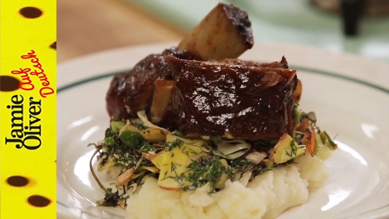 Klebrige Rinderrippchen & Krautsalat Jamie Oliver auf Deutsch YouTube