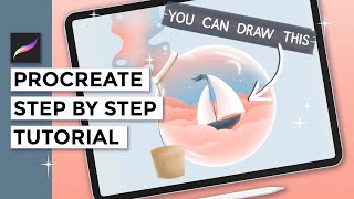 Step by Step Procreate Tutorial | Pastel Dreamy Landscape Drawing on iPad Pro