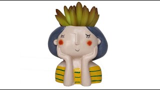Wonderland Girl Resin Succulent Planter, planters, Flower Pot, Flower pots, Pot for Home Decoration.