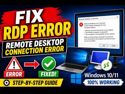 How to Fix Remote Desktop Connection Error on Windows 10 & Windows 11 | RDP Not Working