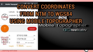 How to use mobile topographer to convert coordinates || complete video