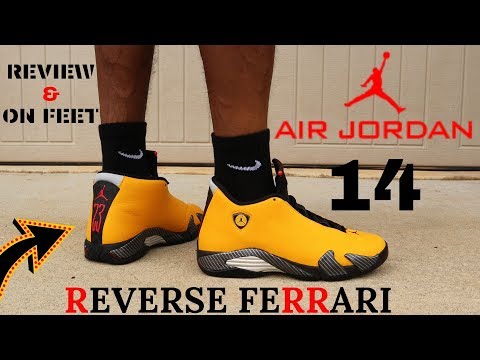 jordan-14-"yellow/-reverse-ferrari"-review-&-on-feet!!