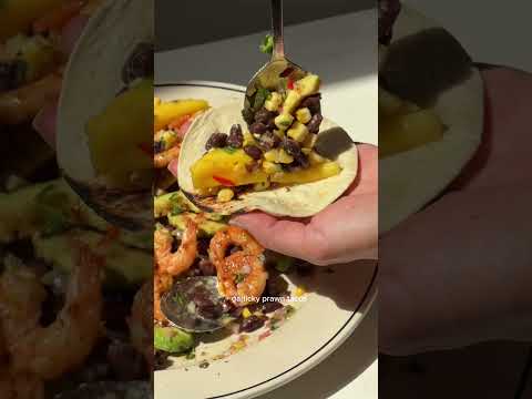 CHARRED CORN, MANGO, AND PRAWN TACOS!