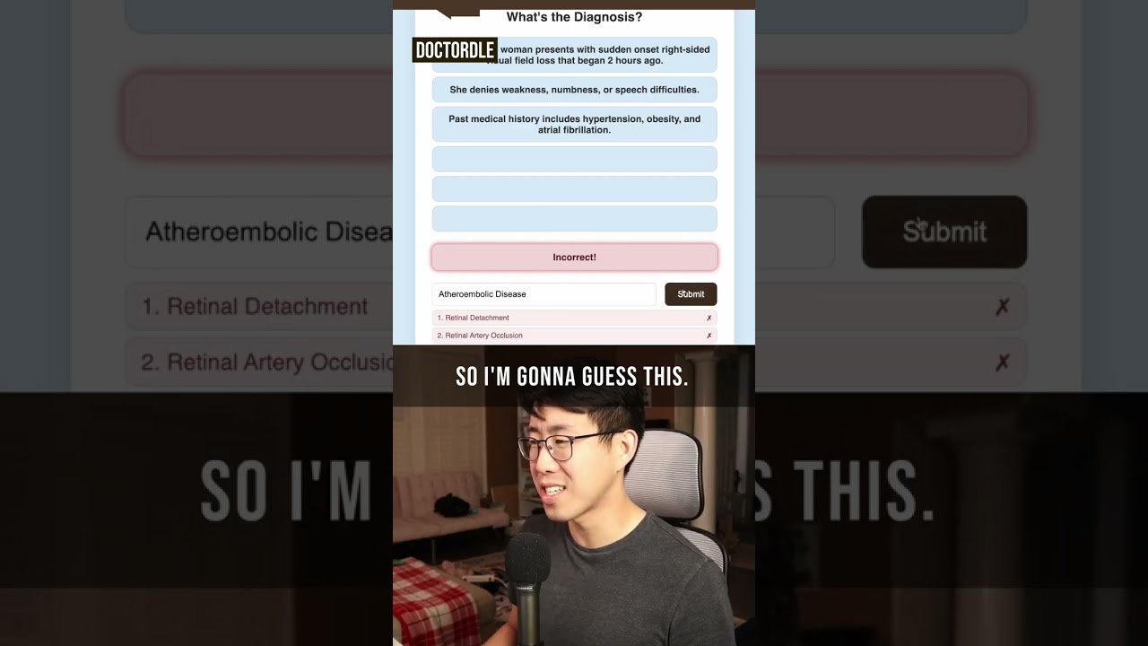 A 75 Year Old Woman Presents With Sudden Onset Vision Loss #medicine #meded #doctordle