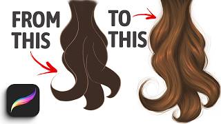 How to Draw Realistic Hair Digitally For Complete Beginners | Procreate Tutorial