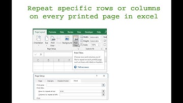 Microsoft Excel::Repeat specific rows or columns on every printed page in excel (Nepali Language)