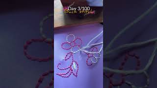 Day3/100 embroidery challenge | Back stitch embroidery 🌸 #easyembroiderytricks #shortsfeed #viral