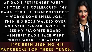 At Dad's Retirement Party, He Said My Daughter is a Disappointment - Until His Boss Walked Over...