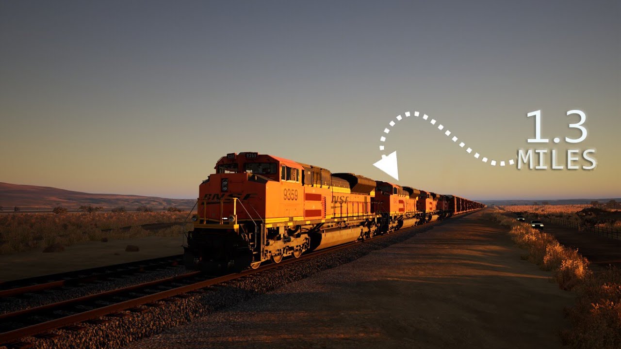 Driving the Longest Train(1.3 Miles Long) in Train Sim World 5 -TSW5.