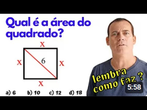 Qual é a área do quadrado ? Venha resolver comigo. Geometria plana