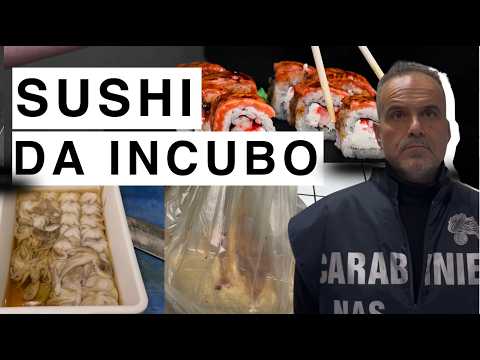 Blitz in diretta dei Nas in un ristorante di sushi: cucina da incubo sporco e trappole per topi