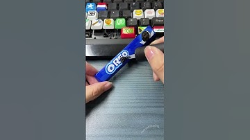 Drawing Oreo logo on the keyboard #shorts #diy #art #tiktok #trending