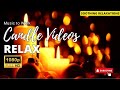Virtual Candle: Close Up Candle with Piano Music Soft Crackling Fire Sounds (Full HD)