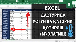 35 ДАРС. EXCEL ДАСТУРИДА ҚАТОР ВА УСТУНЛАРНИ ҚОТИРИШ. EXCEL DASTURIDA QATOR VA USTUNLARNI QOTIRISH