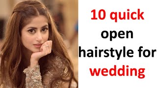 10 Quick open hairstyle for wedding | easy & beautiful hairstyle | puff hair style screenshot 4