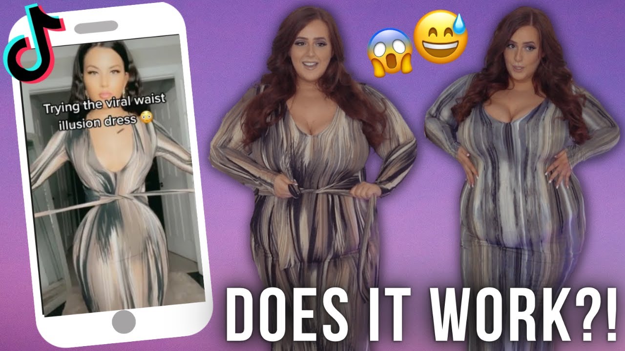 tiktok waist illusion dress