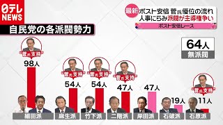 ポスト安倍　票奪い合いや切り崩し本格化（2020年9月3日放送 news every.より）