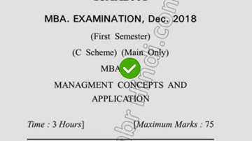 2018 Dcrust MBA 1st Sem Management Concept & Application Reappear Question Paper