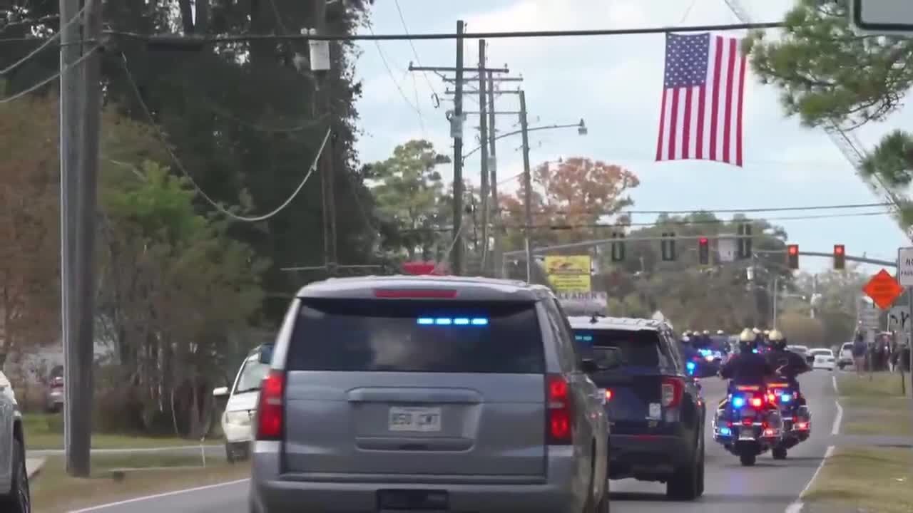 Procession for fallen APSO Deputy Joshua Dunaway - YouTube