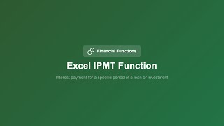 Excel IPMT Function -- Interest Payment per Period