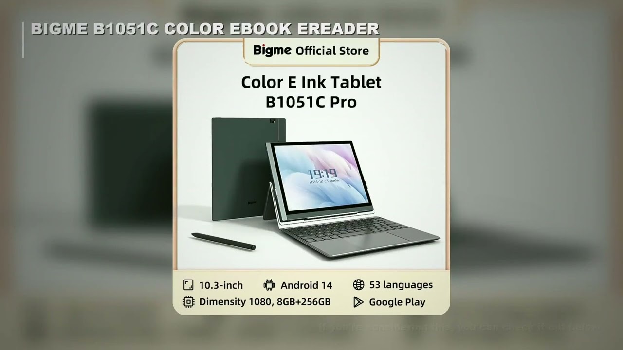 Bigme B1051C Pro 10.3'' Color Eink Ebook Reader Android 14 OS