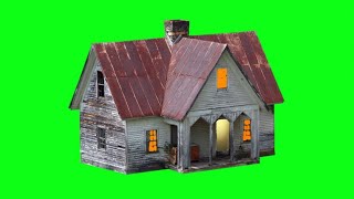 Old House Green screen animation effects hd footage || chroma key