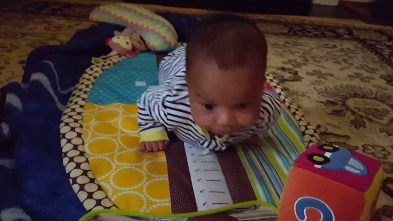Tummy Time with 12 week infant - YouTube
