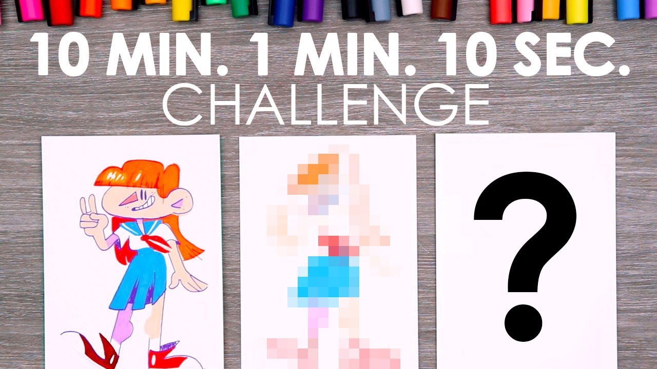 10 MINUTE, 1 MINUTE, 10 SECOND CHALLENGE - Posca Pen Edition - YouTube