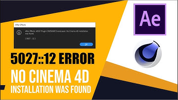 After Effects Error 5027::12 Fix | Cinema 4D Files Import Solved